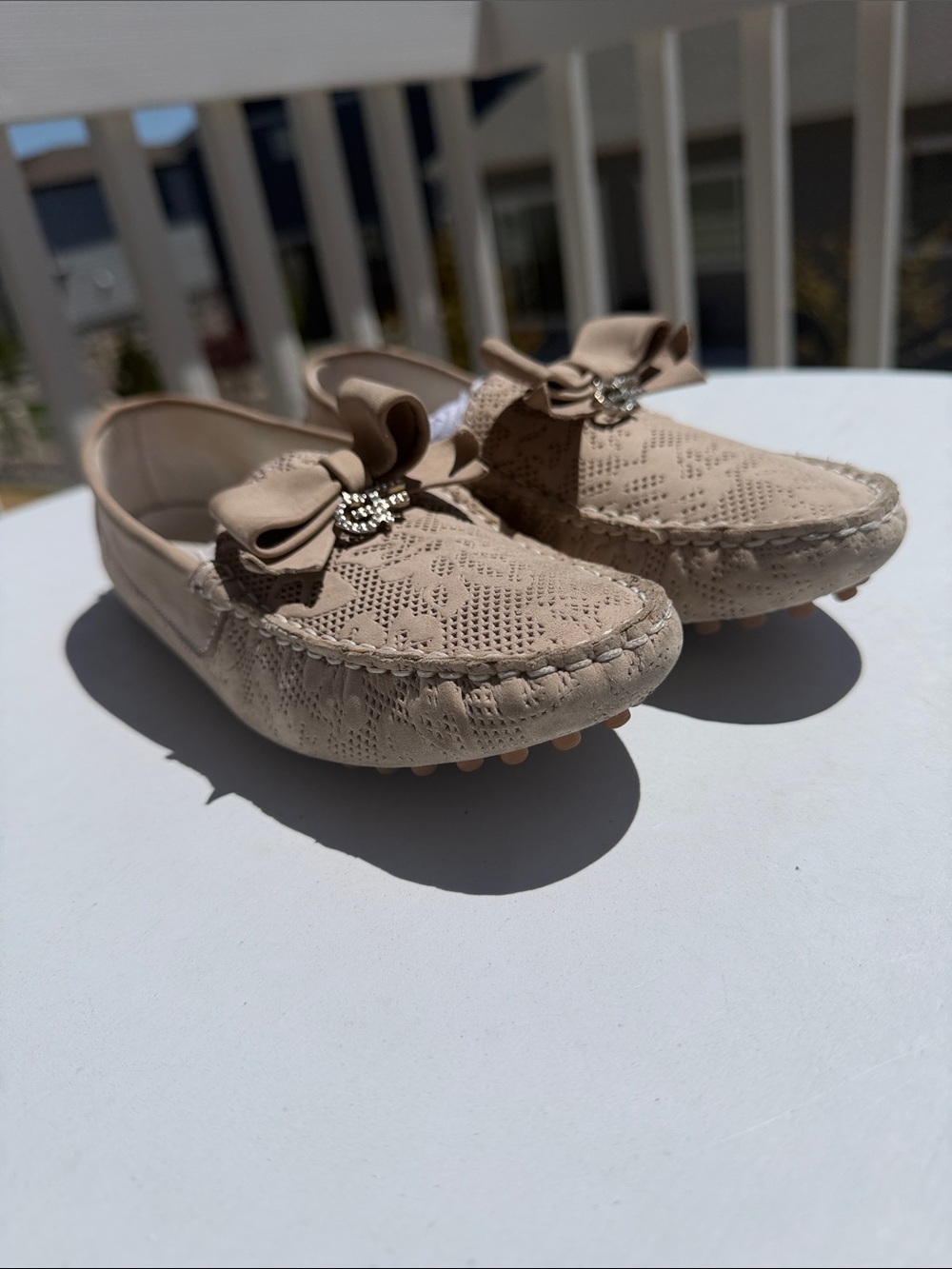 Gianfranco Ferré Vintage Driving Moccasins In Beige/ Taupe-Sz EU 35